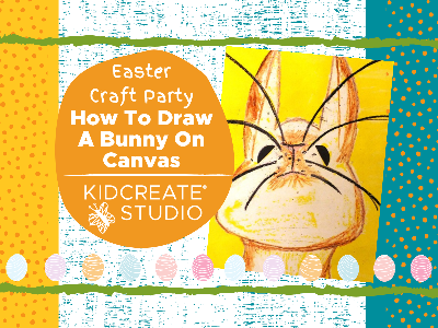 Kidcreate Studio - Woodbury. Easter Craft Party - How to Draw a Bunny on Canvas Workshop (5-12 Years)